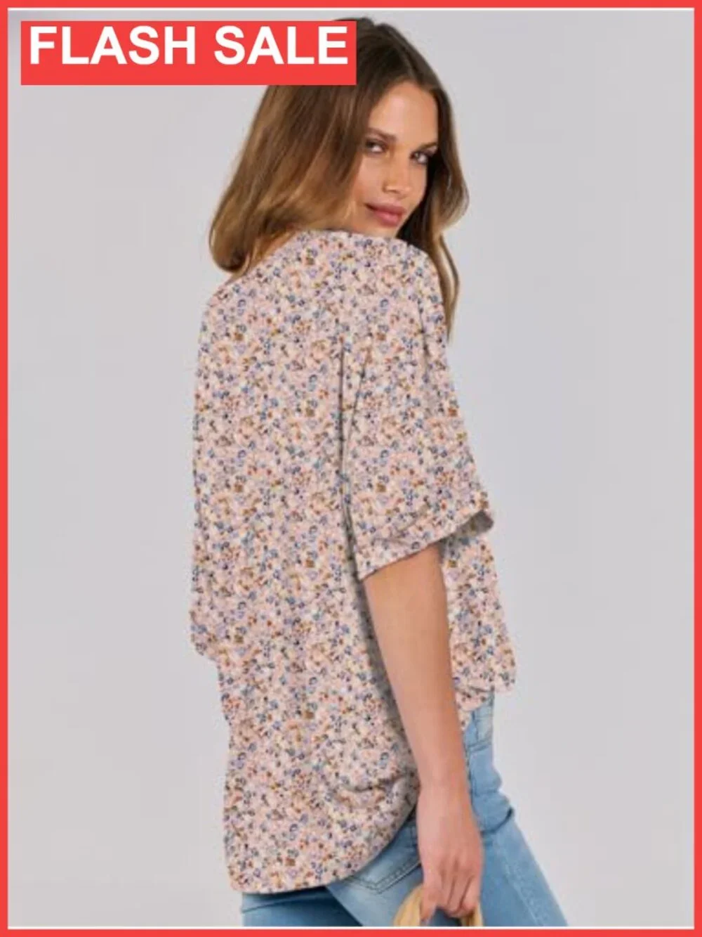 Womens Oversized Tunic T-Shirt Crew Neck Roll Sleeve Polyester Rayon